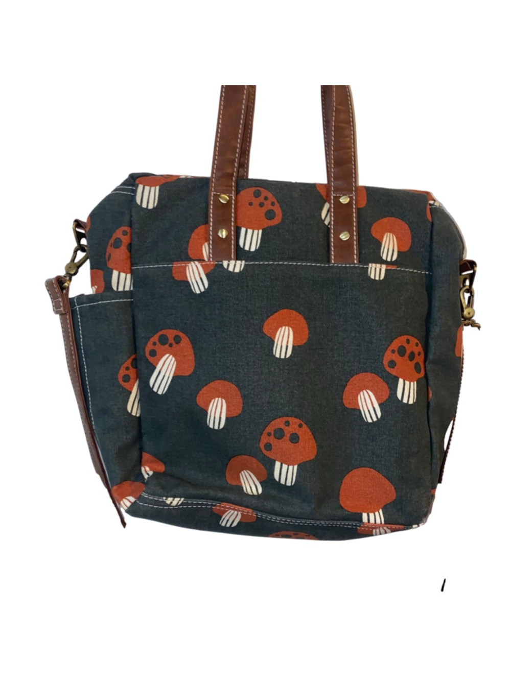 Women's Maika Crossbody Commuter Tote Bag Mushroom Mendocino Print - Picture 4 of 10